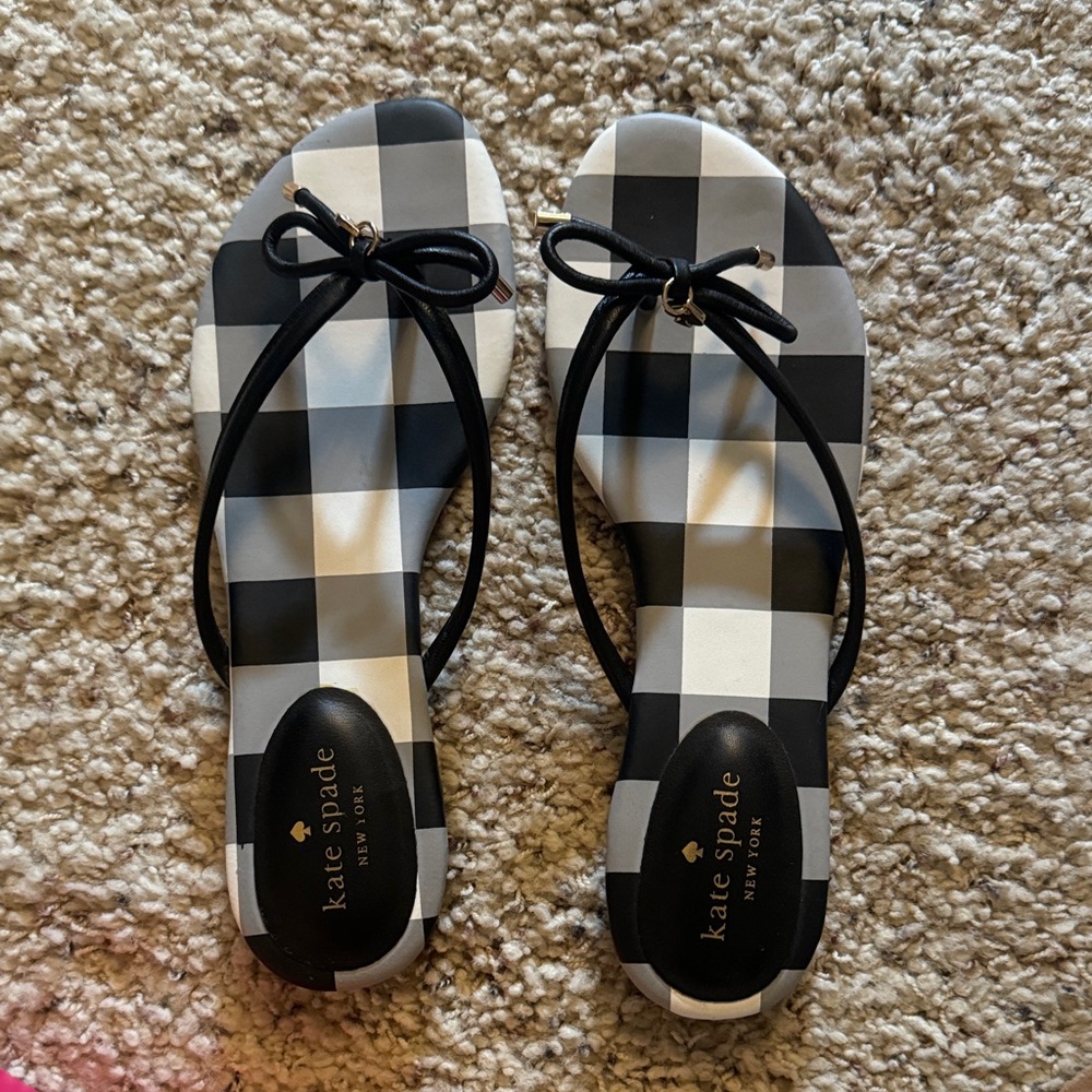 Kate Spade Monochrome Check Sandals